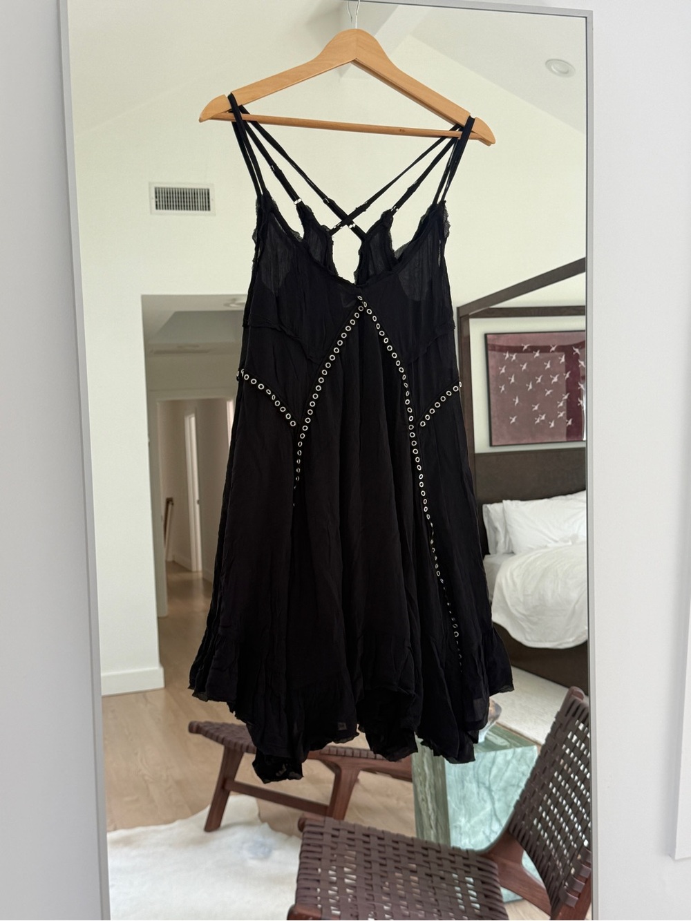 Free People Black Grommet Flowy Dress / Size Small